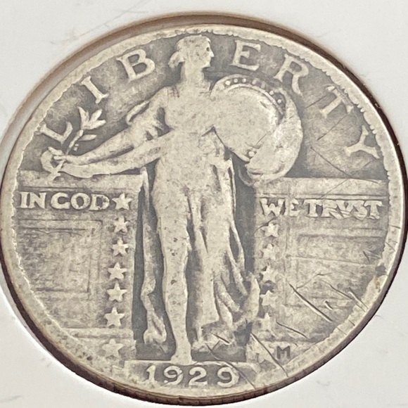 Vintage 1929 Standing Liberty Quarter Coin 90% SILVER - Picture 1 of 3